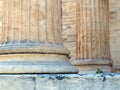 Detail of Ancient Greek Marble Column, Acropolis, Athens, Greece Royalty Free Stock Photo