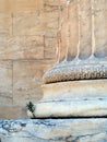 Detail of Ancient Greek Marble Column, Acropolis, Athens, Greece Royalty Free Stock Photo