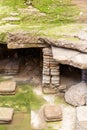 Detail of ancient hypocaust in Central Bath, Pompeii, Italy, Eur