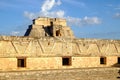 Detail of ancient Mayan architecture in Uxmal archeological site Royalty Free Stock Photo