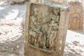 Detail of ancient Roman marble gravestones