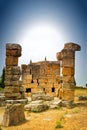 Detail of ancient ruined buildings at Hierapolis Royalty Free Stock Photo