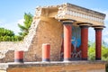 Detail of ancient ruins of famous Minoan palace of Knossos