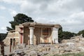 Detail of ancient ruins of Minoan Palace of Knossos on Crete,Greece Royalty Free Stock Photo