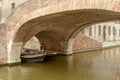 Detail of Sbirri bridge, Comacchio, Italy Royalty Free Stock Photo