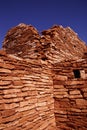 Detail, ancient stone walls, Lomaki Pueblo