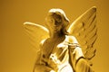 Angel Carved in Stone Statue in Cemetery Religious Worship Heaven