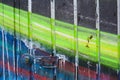 Detail of an anonymous street graffiti with many colors, cheerful urban background Royalty Free Stock Photo