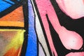 Detail of an anonymous street graffiti with many colors, cheerful urban background Royalty Free Stock Photo