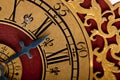 Detail of antique gold and red clock Royalty Free Stock Photo