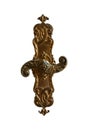 Detail of antique golden window handle knob