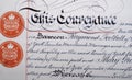 Detail of antique handwritten conveyance document from UK