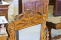 Detail of an antique italian furniture just restored Royalty Free Stock Photo