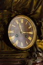 Detail of antique table clock with Royalty Free Stock Photo