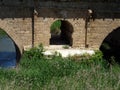 Detail of the Arab bridge. Guadalajara. Spain.