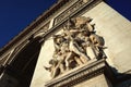 Detail of Arc de Triomphe de la`Etoile. Sculptural group of Triumphal Arch