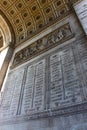 Detail of the Arc de Triomphe in Paris