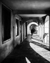 Detail of the arcades of the medieval town of Montagnana.