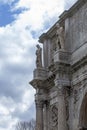 Detail of he Arch of Constantine (Italian: Arco di Costantino) is a triumphal arch in Rome Royalty Free Stock Photo