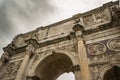 Detail of the arch of Constantine next to the Colosseum in Rome