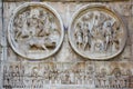 Detail of the Arch of Constantine - landmark attraction in Rome, Italy Royalty Free Stock Photo