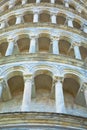 Detail of arches of leaning tower of Pisa Royalty Free Stock Photo