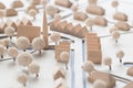 Detail of an Architectural Model of a Village with Church Royalty Free Stock Photo