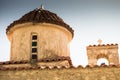 Detail of architecture church in Vathia town, Mani Greece