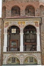 Detail of the architecture of the Rila monastery, the oldest monastery in Bulgaria Royalty Free Stock Photo