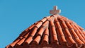 Detail of architecture church in Vathia town, Mani Greece