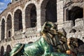 Detail of arena of Verona, Italy Royalty Free Stock Photo