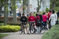 Detail of the arrival of the participants in the Championship of Spain Triathlon