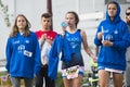 Detail of arrival of the participants in a Triathlon