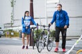 Detail of arrival of the participants in a Triathlon