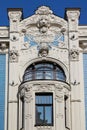Detail of Art Nouveau or Jugenstil building Royalty Free Stock Photo