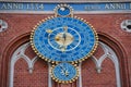 Detail astronomical clock on the House of Blackheads, Riga, Latvia