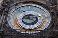 Detail of the astronomical clock (Orloj) underneath the Prague Town hall in Czech Republic on the Old Times Square Royalty Free Stock Photo