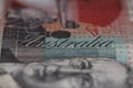 Detail of Australian twenty dollar note. Royalty Free Stock Photo