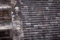 Detail of Aztec pyramid and steps at Teotihuacan near Mexico City Royalty Free Stock Photo