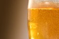 Detail of backlit beer glass with isolated background Royalty Free Stock Photo