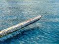 Detail of balinese old typical bamboo boat in the ocean Royalty Free Stock Photo