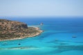 Detail of the Balos lagoon, Tigani island and Royalty Free Stock Photo