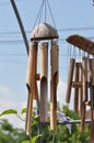 Bamboo wind chimes sound for hanging Royalty Free Stock Photo