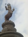 Statue of the minotaur in a fountain of Taormina in Sicily, Italy.