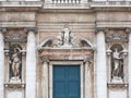 Detail of the Baroque style facade of the Basilica of Santa Mari