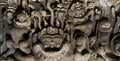 Detail of bas-relief in Angkor Wat Royalty Free Stock Photo