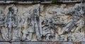 Bas Relief War Scene Sculpture, Carol I National Defence University, Bucharest, Romania Royalty Free Stock Photo