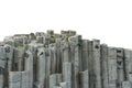 Detail of  basalt columns at Giant`s Causeway North Ireland, UK isolated on white background Royalty Free Stock Photo