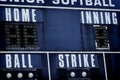 Baseball Scoreboard Ball Strike Home Inning Royalty Free Stock Photo