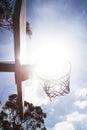 Basketball hoop detail close up